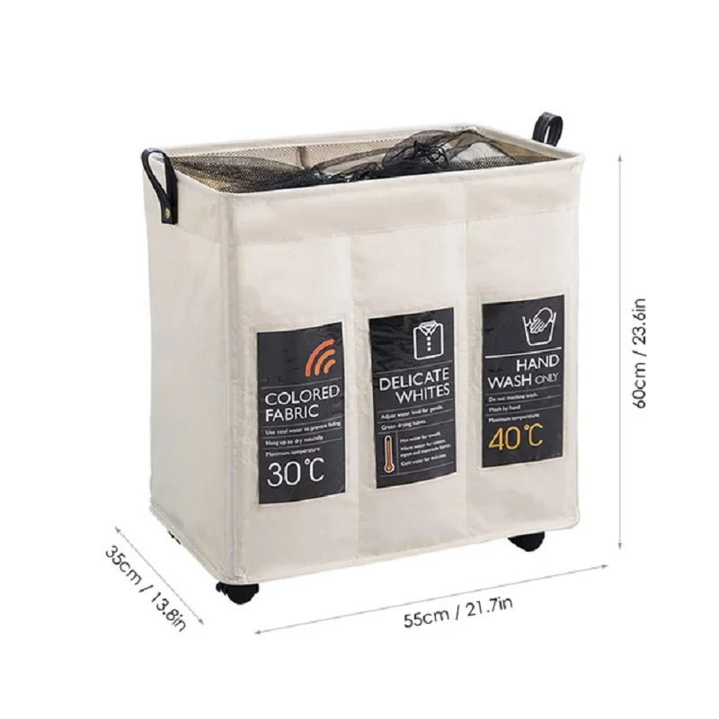 

Collapsible Dirty Clothes Storage Basket Clothes Laundry with Caster Wheels Home Waterproof Clothes Hamper Organizer