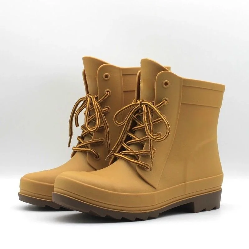 

New Natural Rubber Water Shoes Lightweight Sterilization and Deodorization Martin Boots Rain Boots Men's Construction Site Shoes