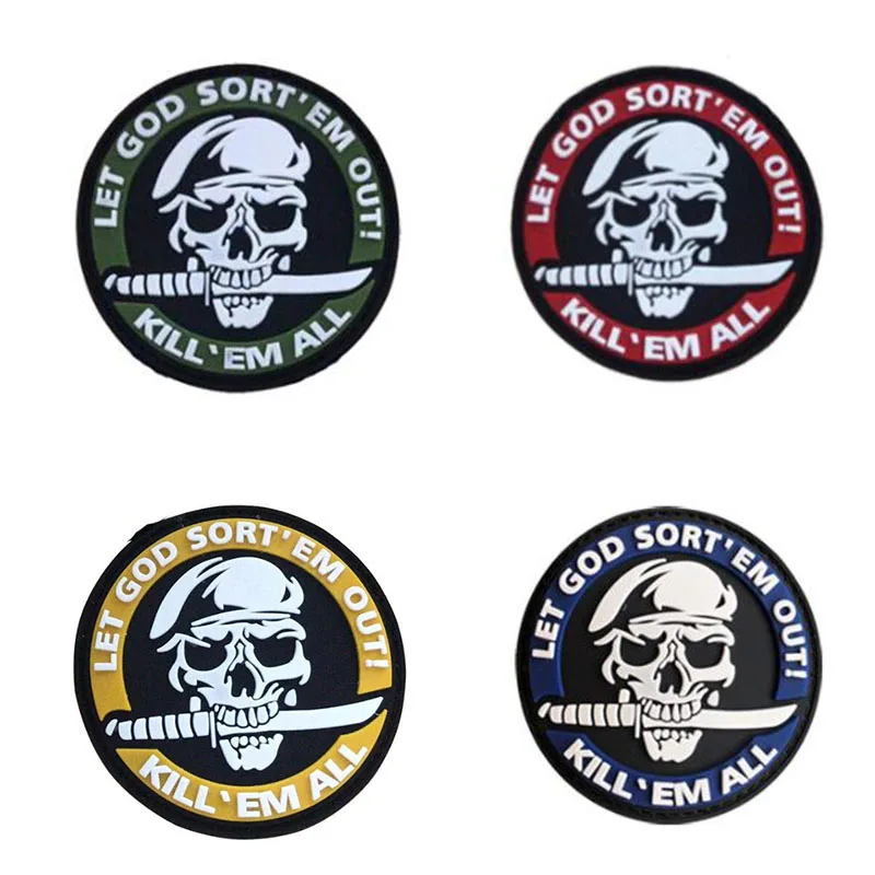 3D убивает все ПВХ нашивки Let God type Em Icon Военная Тактическая Боевая декоративная