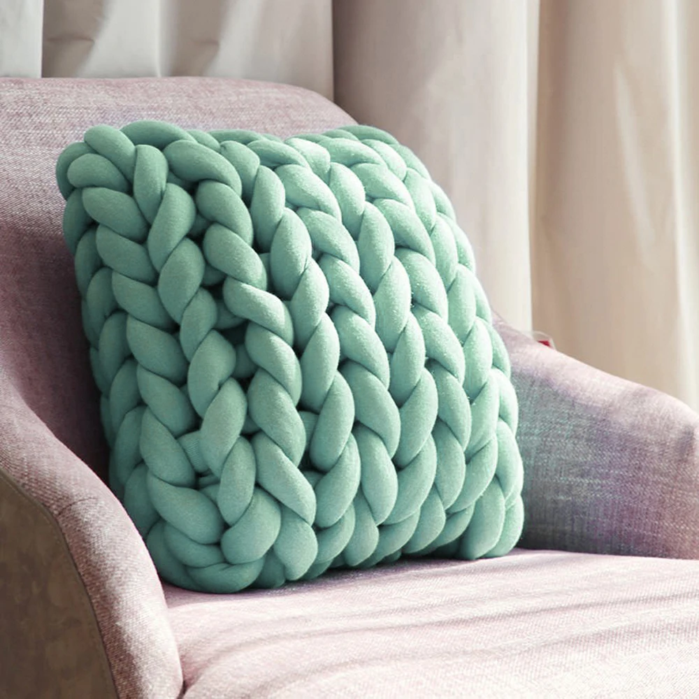 Mint Green Трикотажная Подушка, объемная наволочка, чехол, декоративная подушка для кровати D25 - Цвет: Mint Green