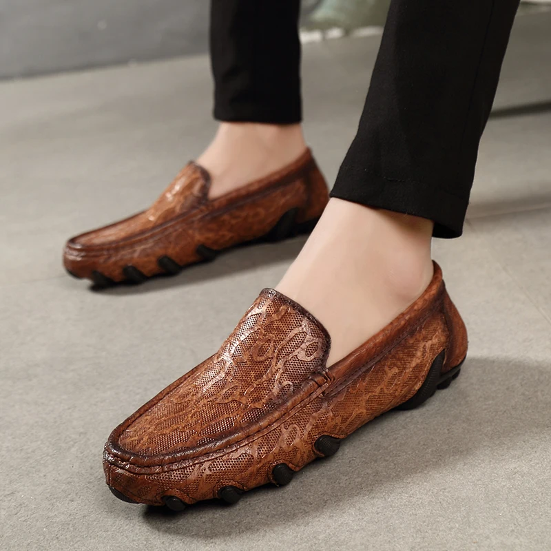 

Men Shoes Loafers Leather Lightweight Men 's Casual Footwear Brand Comfortable Spring Summer Fashion Breathable Male Shoes