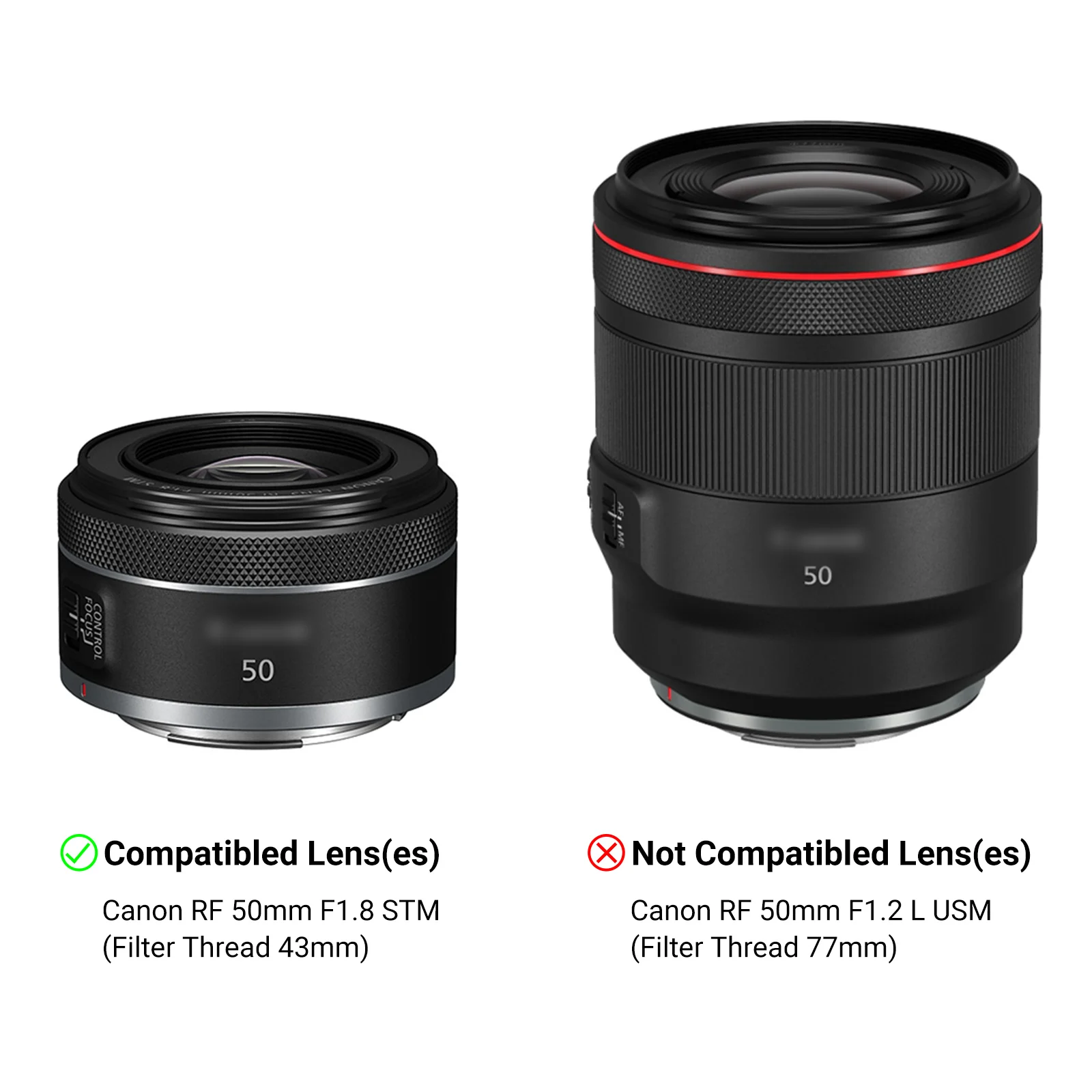 Двусторонняя Цветочная бленда JJC для объектива Canon RF 50 мм F1.8 STM EOS R6 Ra R RP R5 C70 сменная