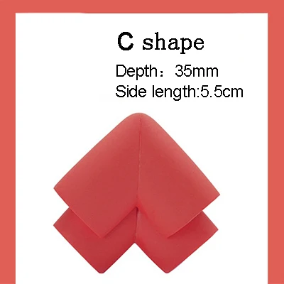 Red C shape 4 шт./партия, детский силиконовый стол, угол стола, край, накладка на углы, безопасная защита для детей, защита от детей - Цвет: Red C shape