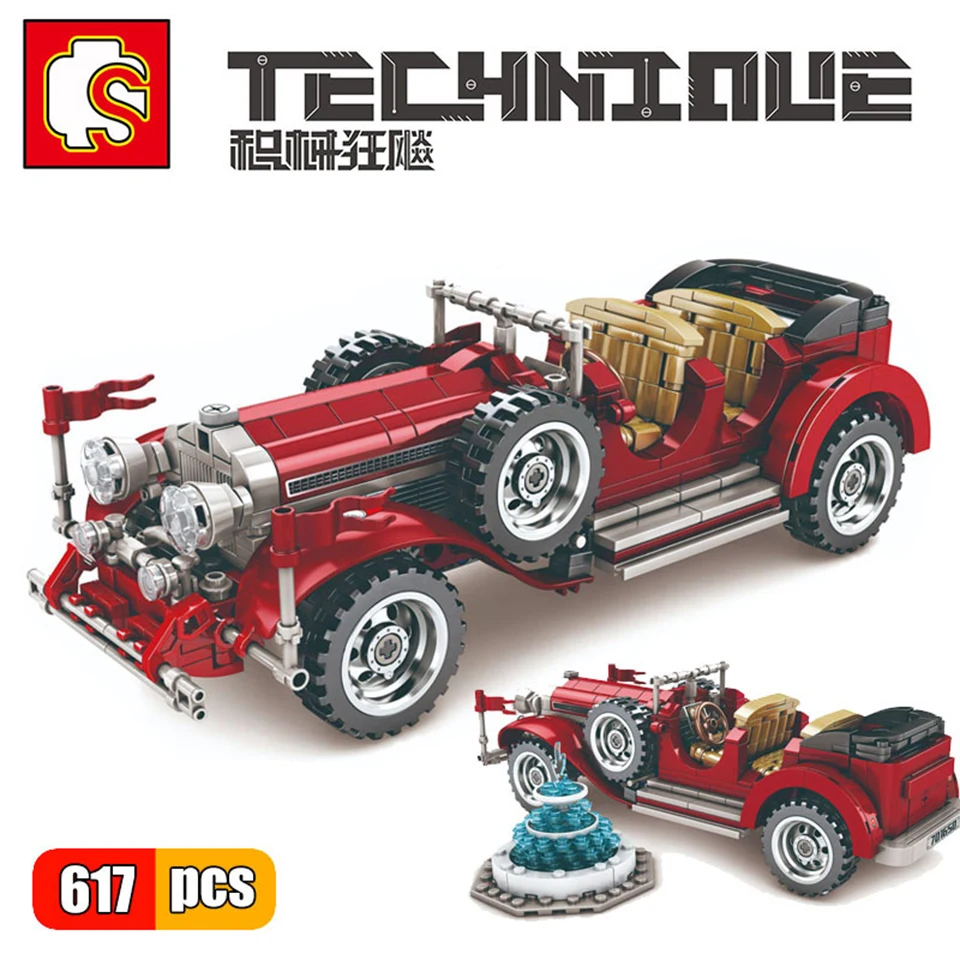 

Sembo Vintage Car Technic MOC 3D Building Block Model Set Sports Car Racing DIY Mini Diamond Bricks Speed Toys for Boys Gifts