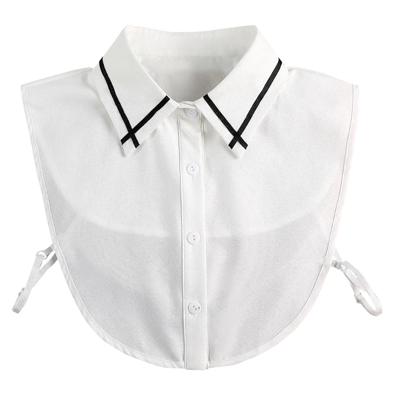 

Women Chiffon Fake Collar Blouse Cloud Shoulder Doll Collar Detachable Shirt Collar Blouse Top Women Clothes