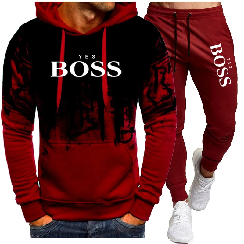 

Spring Summer Thin Men's Tracksuit 2 Pieces Set Hoodies+Pants Sport Suits Men Sweatshirt Hoodies Men's Clothing Sets Sportswear
