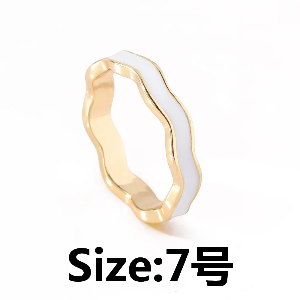 

Fashion Smooth Enamel Metal Wave Rings For Women Simple Colorful Finger Rings Men Girls Party Jewelry Accessories Gifts Hot