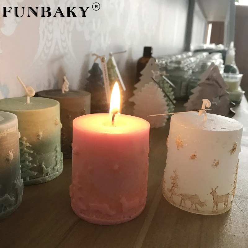 FUNBAKY 3d Рождественские Формы для свечей помадка ручной работы Ароматерапия Свеча