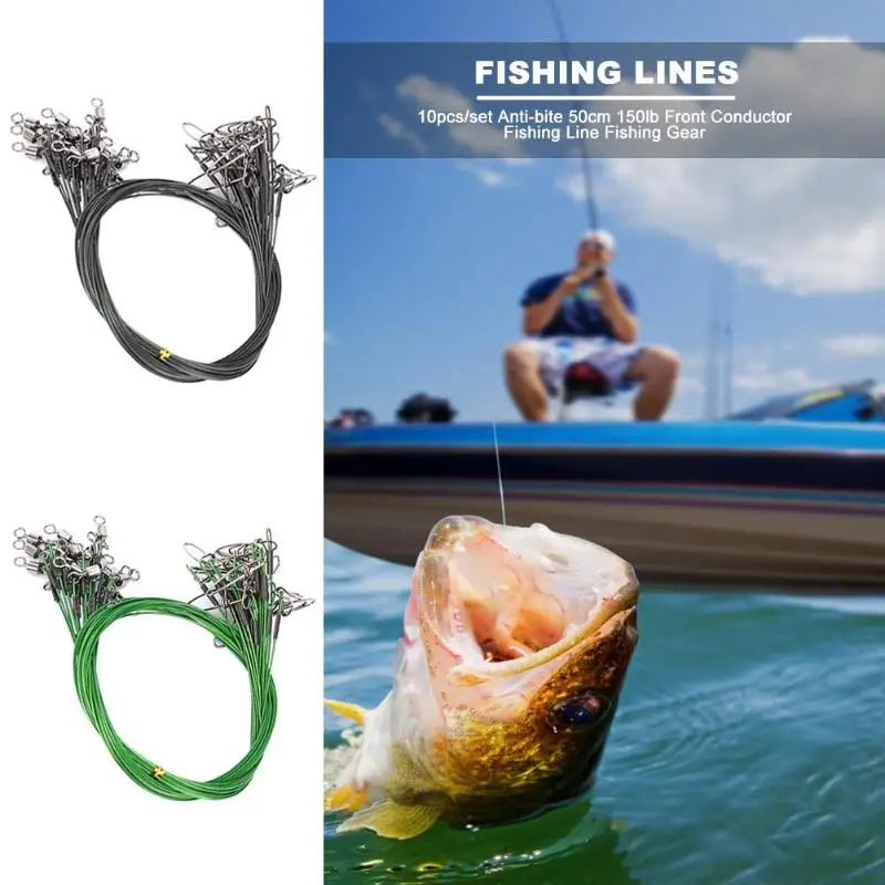 Прочные рыболовные лески с нежной текстурой 10 шт. зернистость стальная проволока