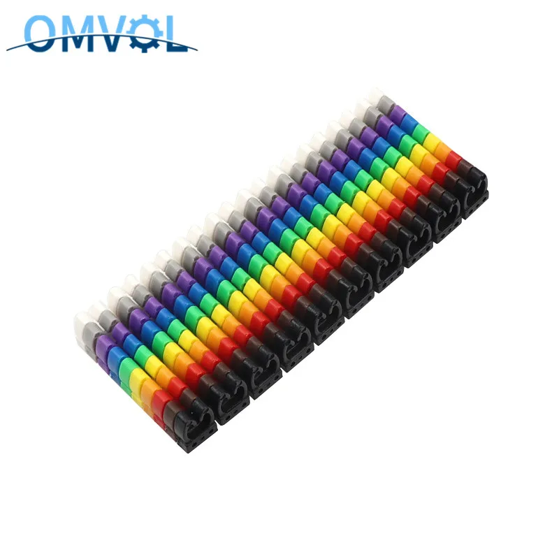 100 шт./упак. 0-9 0123456789 0.75mm2-6mm2 арабскими цифрами м Тип CAT 6 Клип Сеть Ethernet провод этикетка трубки кабель марке
