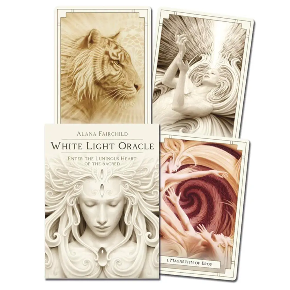 

44pcs Tarot Cards White Light Oracle Board Games Party For Adult Children Guidance Divination Fate Playing Card Deck Table Game