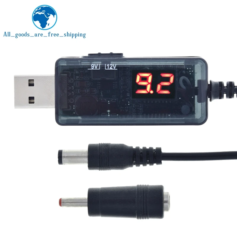 USB повышающий преобразователь постоянного тока от 5 В до 9 в 12 кабель + соединитель