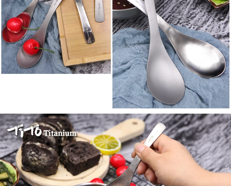 Тито для улицы, для кемпинга, титановый spork походная Ложка Вилка или Домашнее использование с тканевой сумкой Титановая Ложка