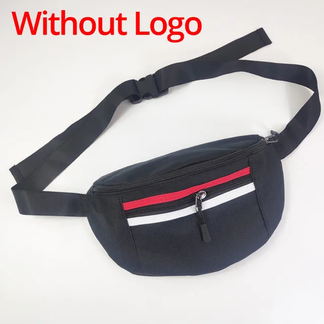 Black(without LOGO) Модная женская и Мужская поясная сумка, Женская поясная сумка, Женская водонепроницаемая черная, белая, красная нейлоновая поясная сумка, Сумочка для телефона, денег, груди, 529 - Цвет: Black(without LOGO)