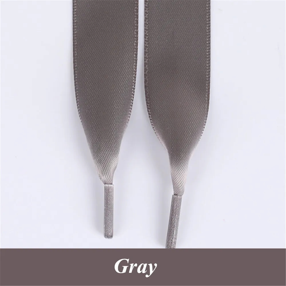 Gray 1 пара 80 см-160 см шелковые ленты полиэфирные шнурки для ботинок плоские шнурки обуви кроссовки спортивная обувь кружева Прямая 30 цветов - Цвет: Gray