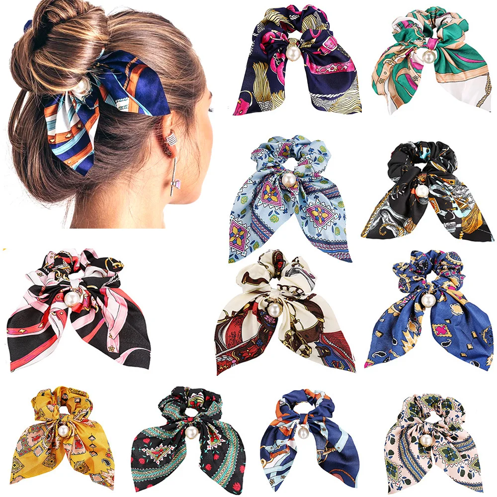 Новинка 2020 шифоновые шелковые резинки для волос с бантом женские фиксации