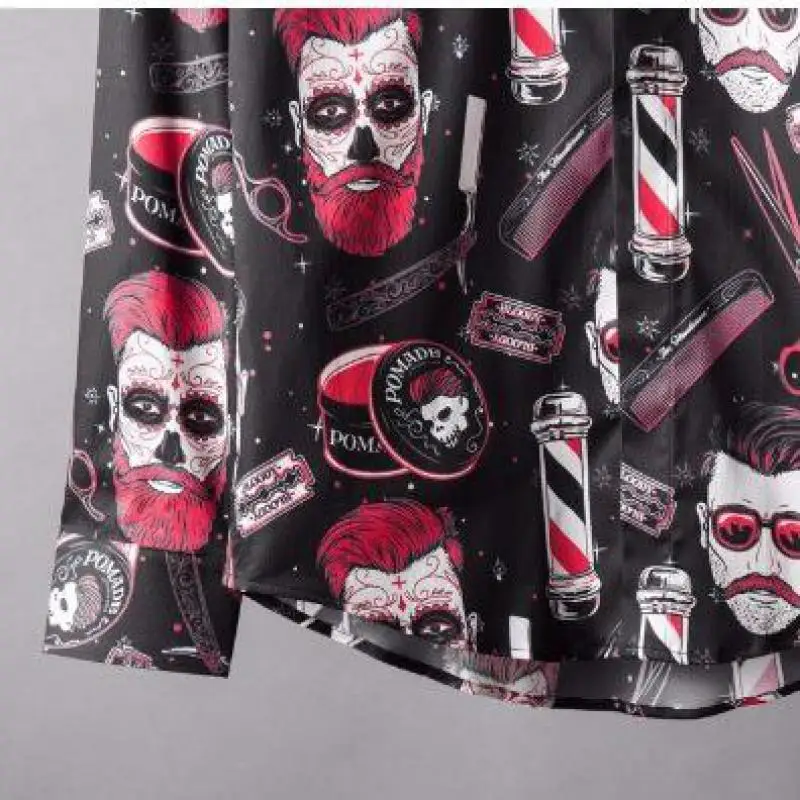 

Men Shirt Luxury Allover Printing Party Mens Shirts Fashion Long Sleeve Slim Fit Shirt Men Plus Size Mens Dress Shirts