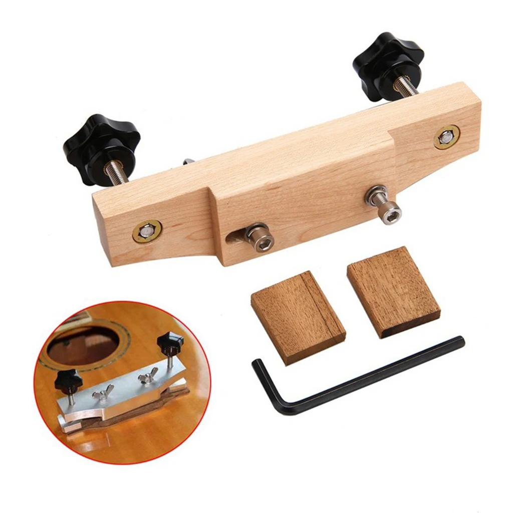 

Quality Durable Maple Wood Acoustic Guitar Bridge Clamp Allen Wrench Cork Gasket 1.45x6.02x0.94in Repair Tools Set