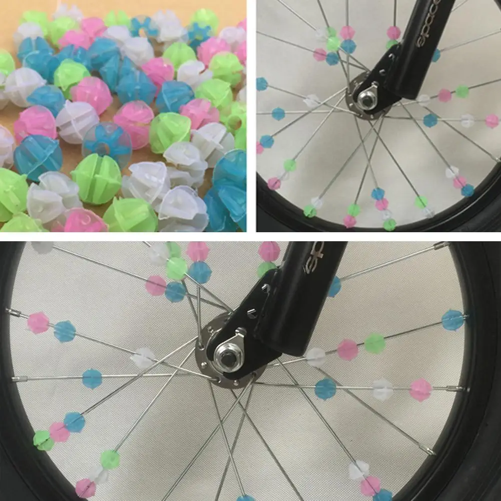 

Bicycle Color Beads 36 Pcs Mixed Color Luminous Color Beads Plastic Spokes Sports Decoration Accessories