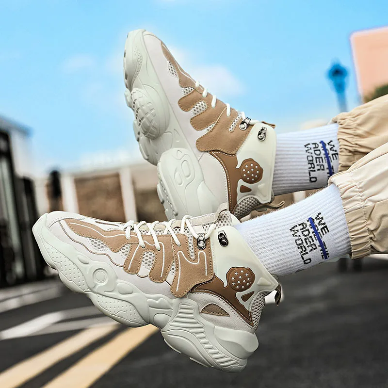 

Mens Chunky Sneakers Basket 2020 New Trend Fashion High Top Casual Shoes For Men Designer High Quality Trainers Homme Chaussure