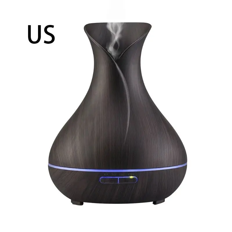

400ml Wood Grain Ultrasonic Essential Oil Diffuser Light AU US UK EU Aroma Aromatherapy Fine Fog Humidifier Anti Slip Base Room