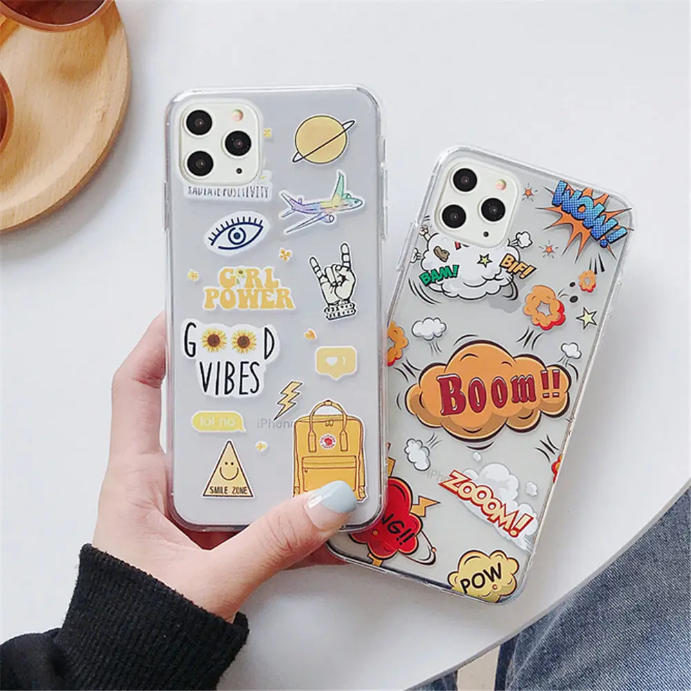 Забавный художественный абстрактный чехол для телефона Lovebay для iPhone 11 Pro X XR XS Max 7 8 6 6s Plus 5 5S SE прозрачный мягкий чехол из ТПУ с надписью