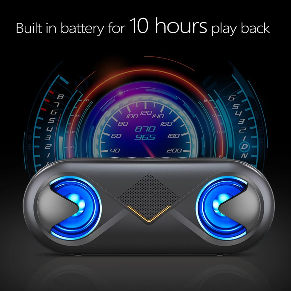 Портативный Bluetooth 5 0 динамик беспроводной стерео Бас Hifi BT сабвуфер AUX USB микрофон