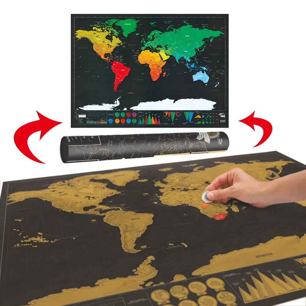 Deluxe Erase карта мира путешествия Скретч Карта мира карта путешествия царапины карта комнаты домашнего офиса украшения наклейки на стену хорошая упаковка