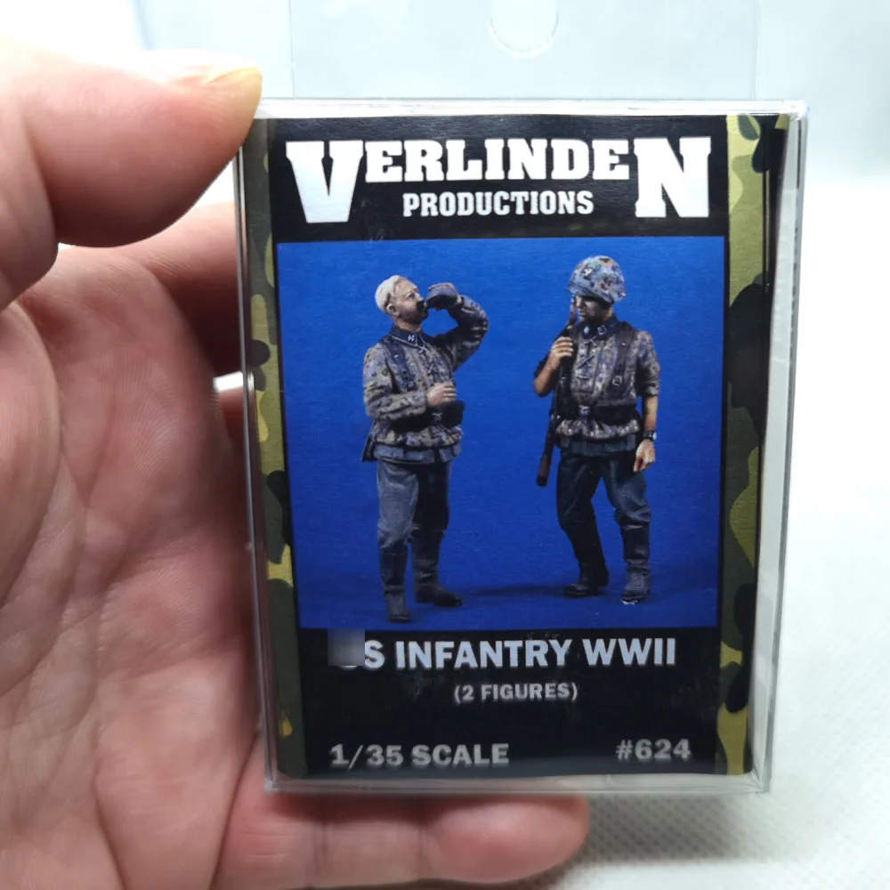 

1/35 Scale WWII German Waffen Infantry (2 Figures/Set) VERLINDEN #624 Resin Models Unassembled Uncolored