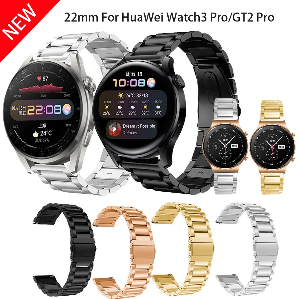 

Ремешок из нержавеющей стали для Huawei Watch GT2 Pro, спортивный оригинальный сменный Браслет для Huawei Watch 3/Pro, 22 мм