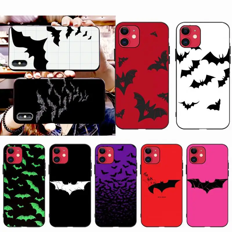 

HUAGETOP Goth Vampire Bat Gothic Grunge Soft Rubber Phone Cover for iPhone 11 pro XS MAX 8 7 6 6S Plus X 5S SE 2020 XR case
