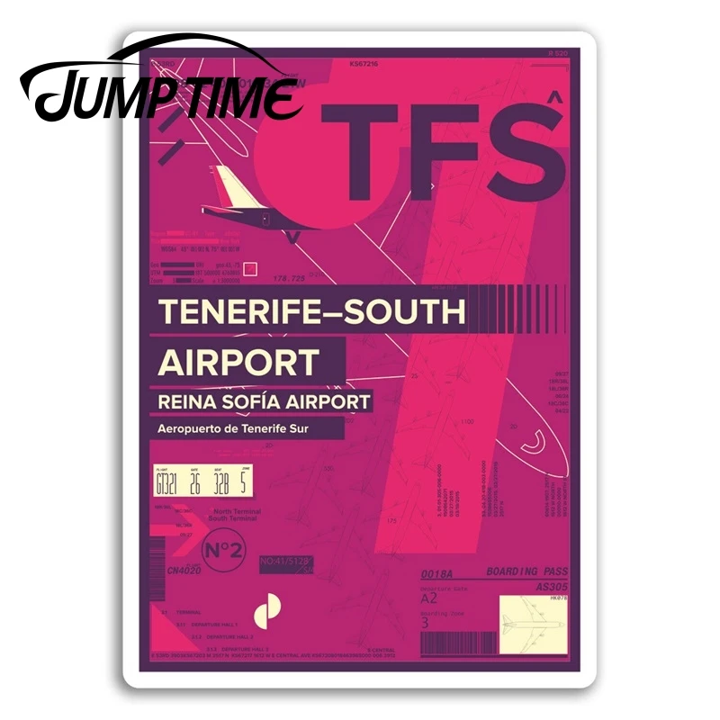 Время прыжка для TFS Тенерифе Южная аэропорт виниловые наклейки Испания наклейка