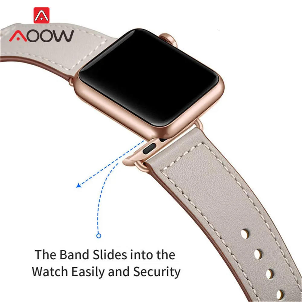 Ремешок из натуральной кожи для Apple Watch 4, 40 мм, 44 мм, 38 мм, 42 мм, высокое качество, для мужчин и женщин, ремешок для часов, браслет для iWatch 1, 2, 3