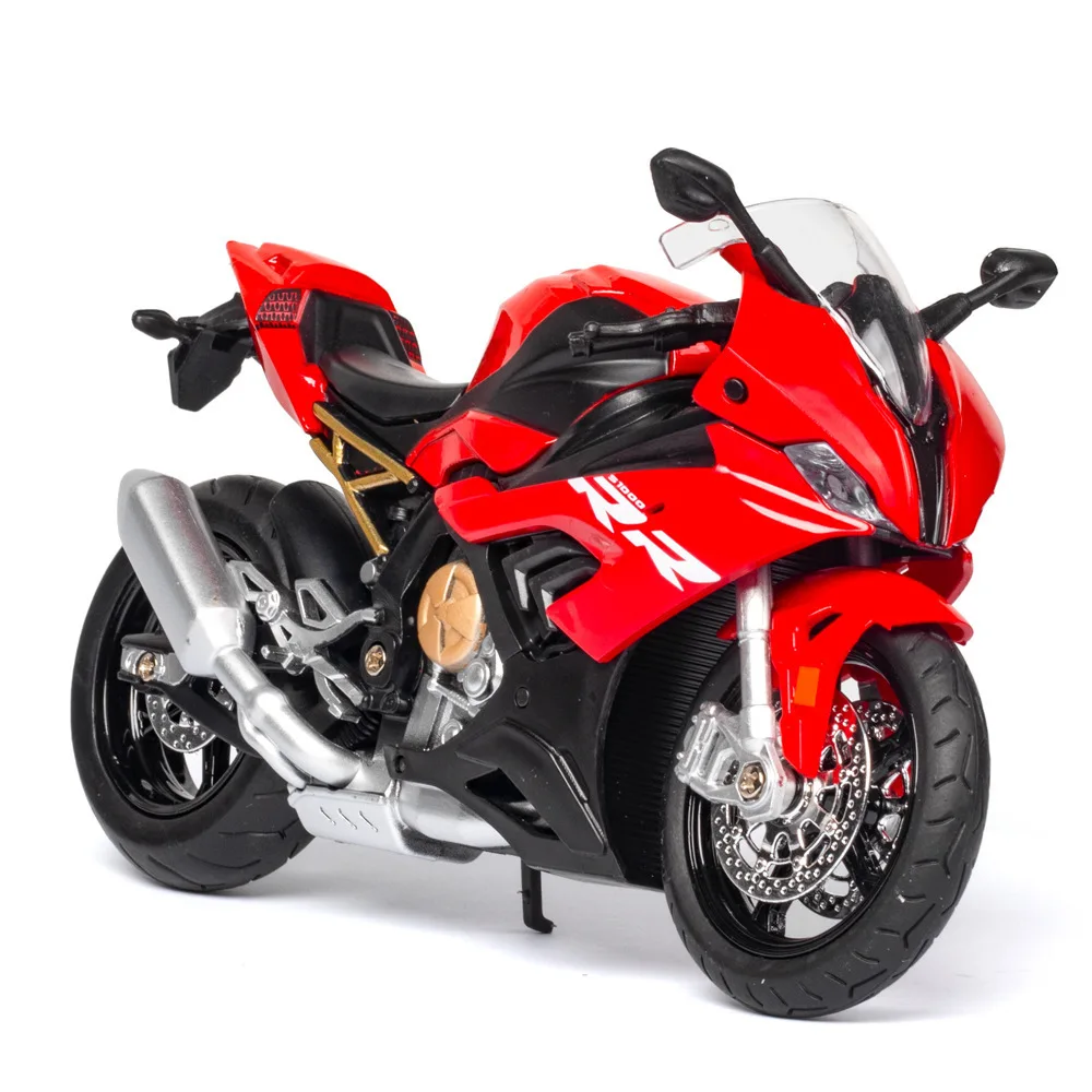 

Diecast Model Cars 1/12 BMS 1000 RR Alloy Sound Light Motorcycle Model Adult Collection Gift Toy Cars Set