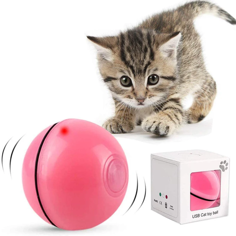 

Cat Toys Balls Interactive Automatic Self Rotating Rolling Balls for Cat Toys Rechargeable LED Light Entertainment Cat Balls Pet