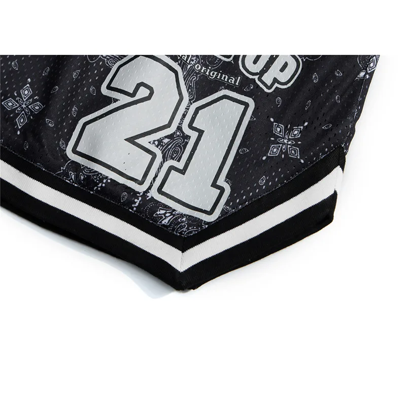 

2021 Shorts Bandana Paisley Flowers Print Running Sports Jogging Training Shorts Streetwear Mens Casual Loose Short Pants WY577