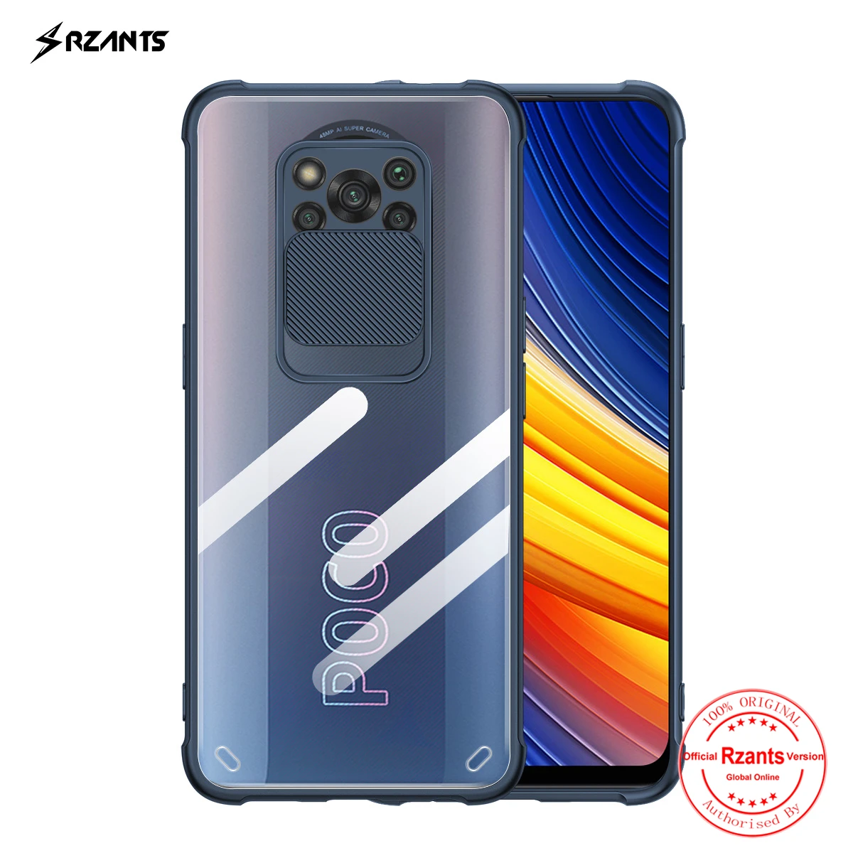 Мягкий чехол Rzants для Xiaomi POCO X3 NFC Pro [Защита объектива] Подушка безопасности Conor