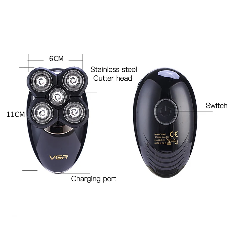 Электробритва мокрый сухой уборки для Для мужчин бритва Перезаряжаемые лысый