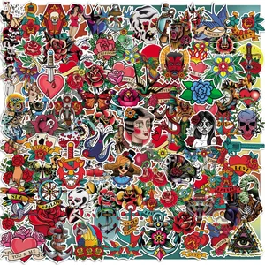 103050100pcs color beauty retro tattoo love cool stickers skateboard laptop guitar car graffiti decal home doodle diy sticker free global shipping