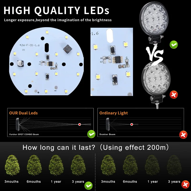 2 шт. 4-дюймовый рабочий свет Pods точечные Противотуманные фары Водонепроницаемые