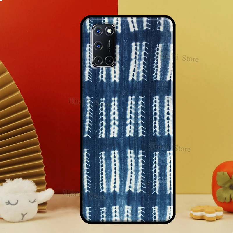 Чехол для телефона Shibori indigo Tie Dye для OPPO A5 A9 A31 A53 2020 A1K A3S A5S A15 A52 A72 A83 F5 F7 Reno 2Z 4 Pro.