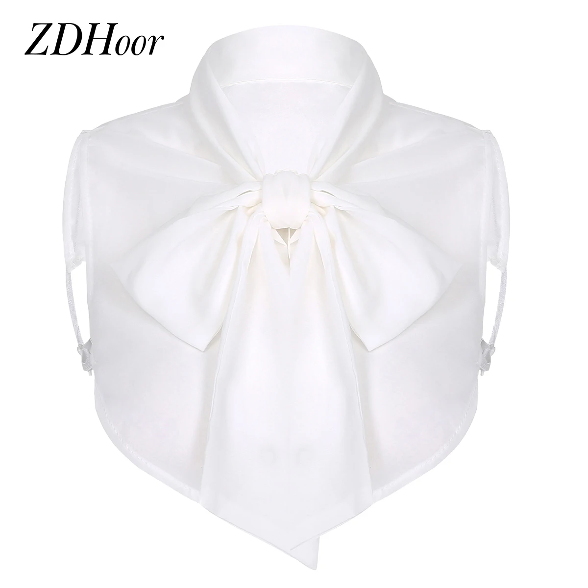 

Detachable Half Top Blouse Fake Collar Office Ladies Chiffon False Neck Wrap Faux Mock Dickey Lapel Collar Neck Warmer for Women
