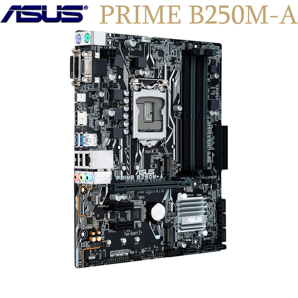 

ASUS PRIME B250M-A LGA-1151 For Intel 6th/7th CPU DVI HDMI USB3.1 DDR4 2*M.2 LGA1151 B250 Micro-ATX Desktop PC Motherboard Used