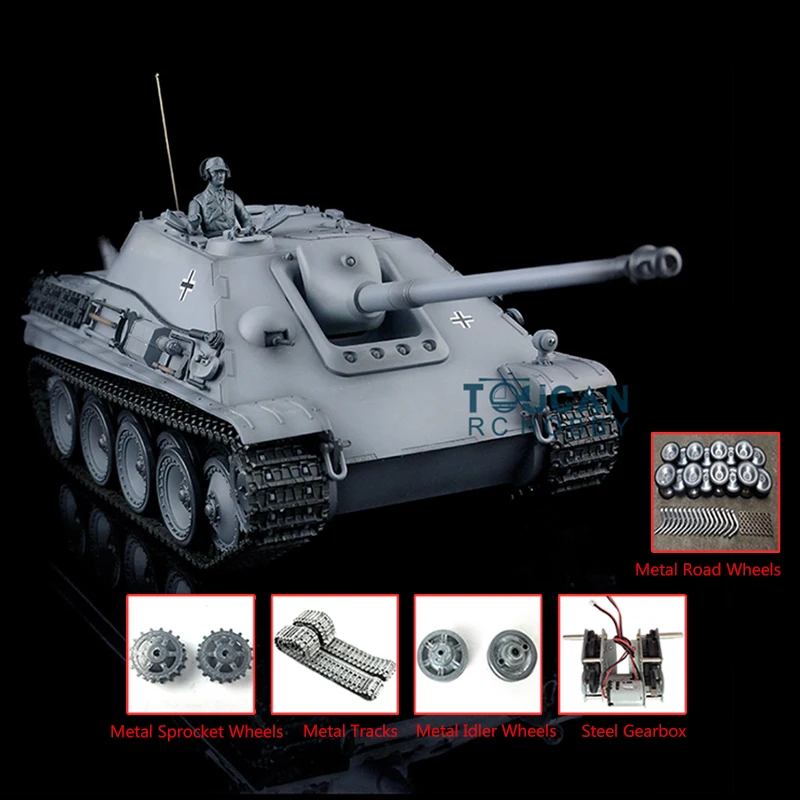2.4G Heng Long 1/16 Scale TK7.0 Customized Pro Version Jagdpanther RTR RC Tank 3869 Metal Tracks Wheels TH17441