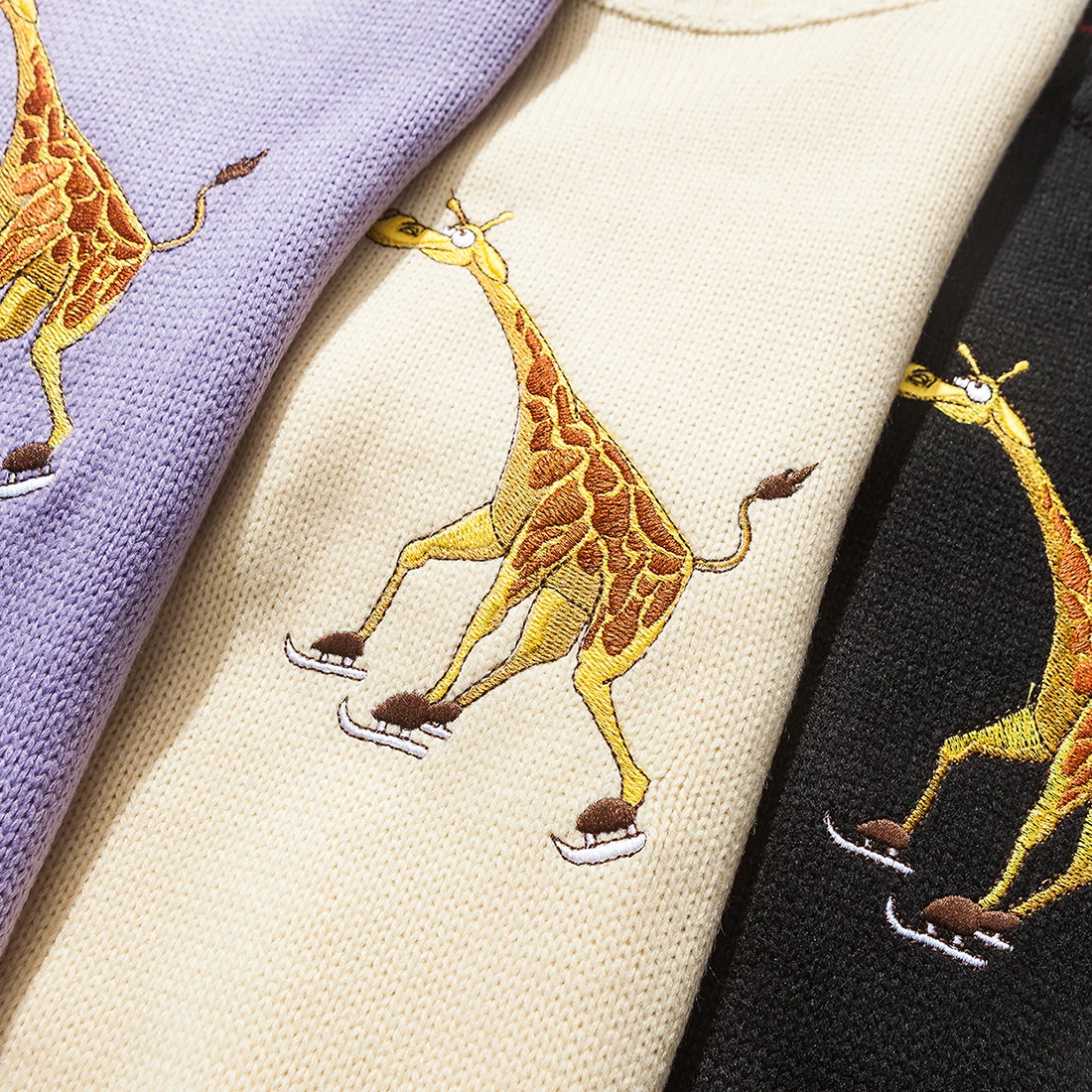 2020 винтажный мультяшный вышитый мужской вязаный свитер пуловеры Harajuku Хип-хоп