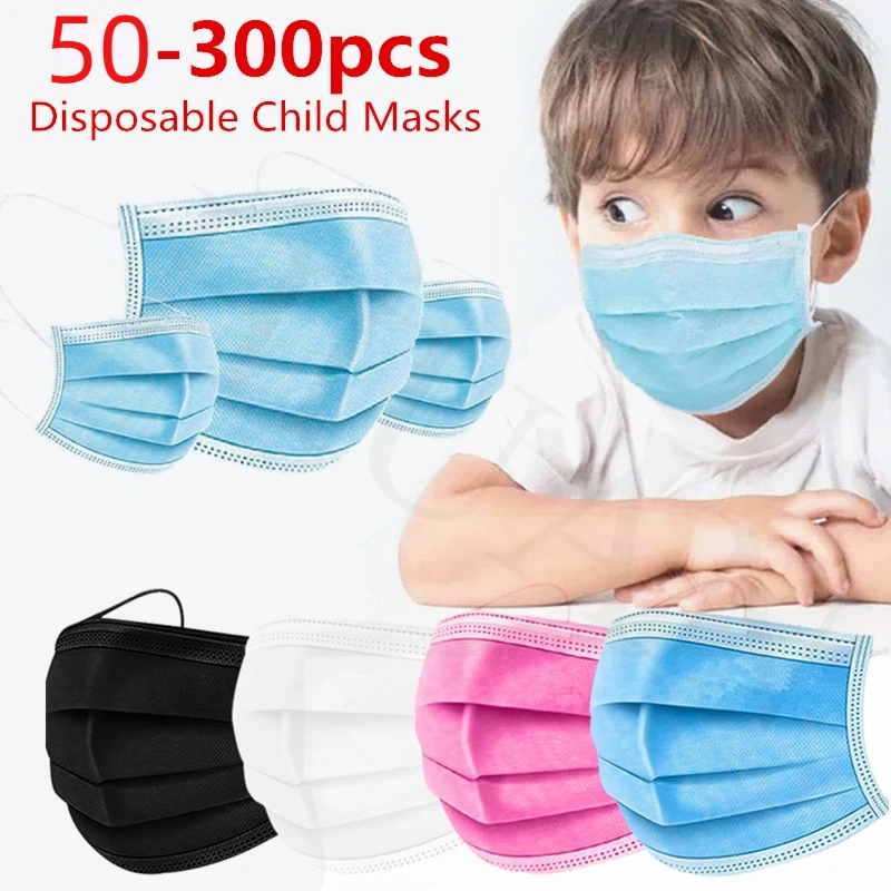 В переменного тока 50-300 штук Маска enfant Детские mascarillas одноразовая маска для лица 3