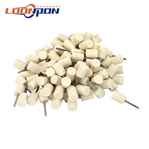 50 шт. головка 3-20 мм цилиндрическая шерстяная войлочная головка шлифовальные полировальные биты для роторного инструмента полировка колеса хвостовик диаметр 3 мм