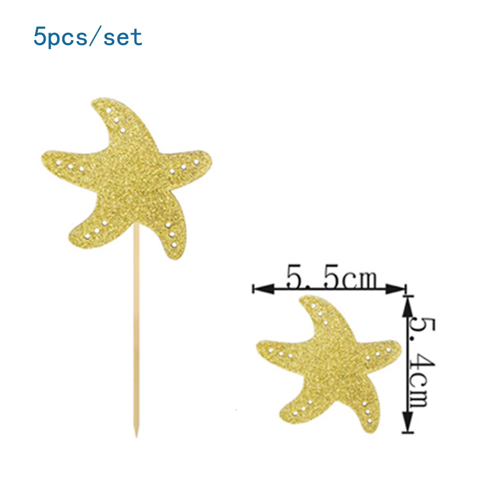 Starfish-5pcs 8 шт./компл. Акула одноразовая посуда с графикой из мультиков морская животных бумажные тарелки и стаканы для дня рождения/Baby Shower украшения детский праздничный костюм поставки - Цвет: Starfish-5pcs