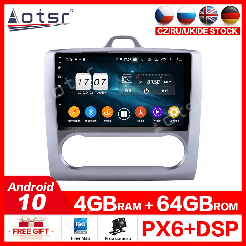 Для Ford Focus 2004 2011 Авто Экран Android10.0 мультимедийное Радио DVD плейер автомобильный GPS