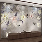 Самоклеящиеся 3D обои, красивые цветы, настенная живопись для гостиной, учебы, домашнего декора, настенная живопись, 3D Водонепроницаемая Настенная Наклейка